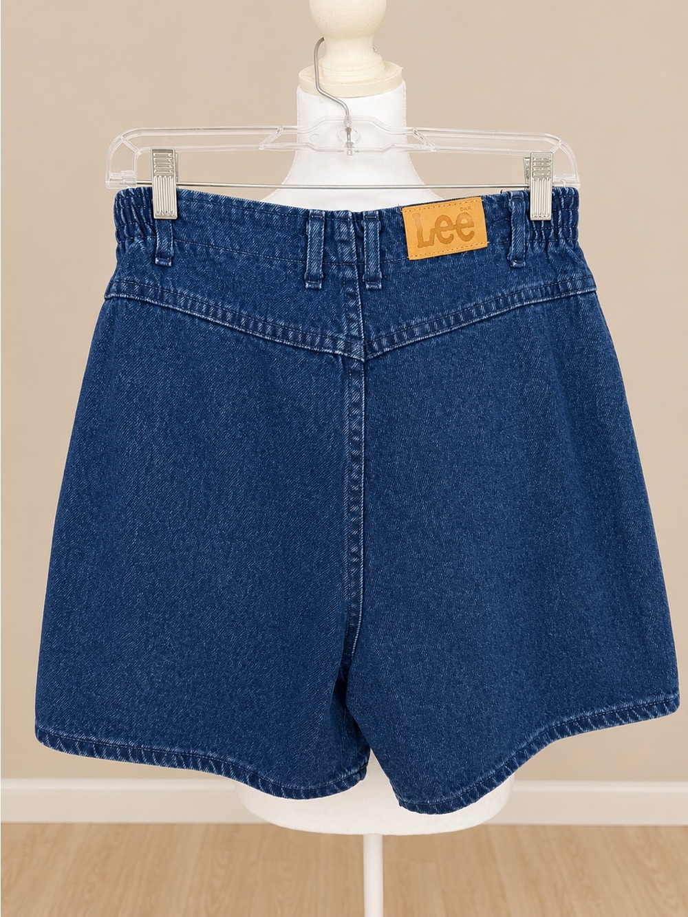 Vintage 90s Lee High Rise Denim Shorts Elastic Waist 100% Cotton